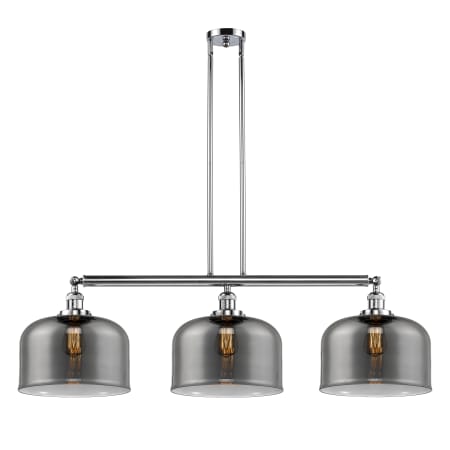 A large image of the Innovations Lighting 213 X-Large Bell Polished Chrome / Plated Smoke