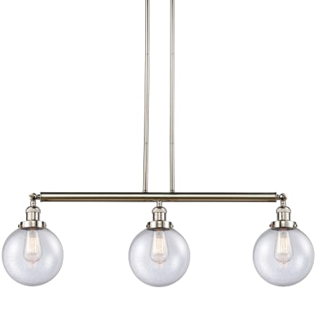 A large image of the Innovations Lighting 213-13-41 Beacon Linear Polished Nickel / Seedy
