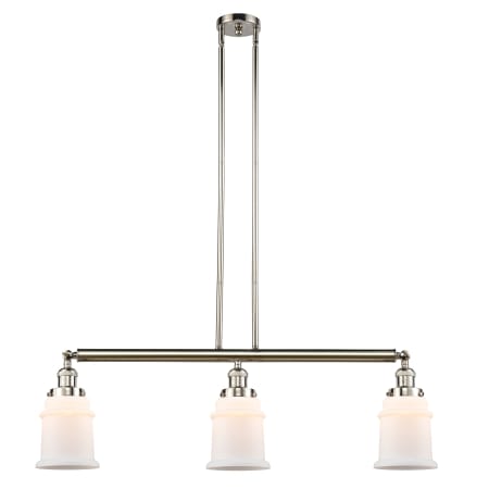 A large image of the Innovations Lighting 213 Canton Polished Nickel / Matte White