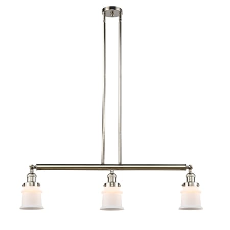 A large image of the Innovations Lighting 213 Small Canton Polished Nickel / Matte White