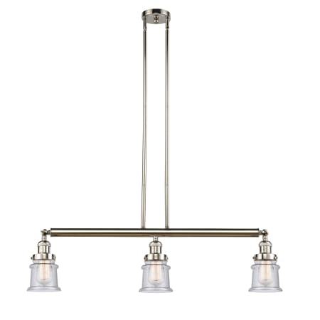 A large image of the Innovations Lighting 213 Small Canton Polished Nickel / Seedy