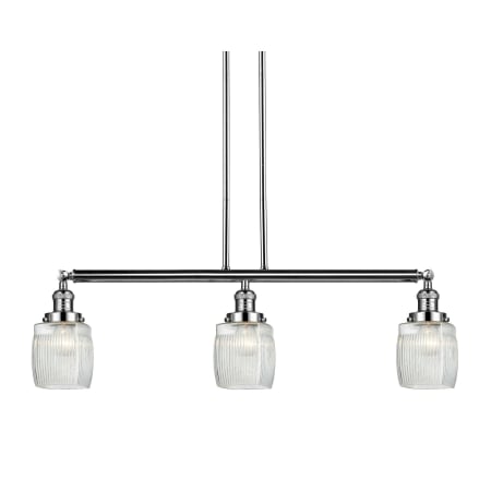 A large image of the Innovations Lighting 213-S Colton Polished Nickel / Thick Clear Halophane