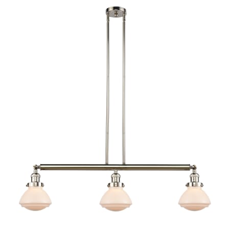 A large image of the Innovations Lighting 213-S Olean Polished Nickel / Matte White