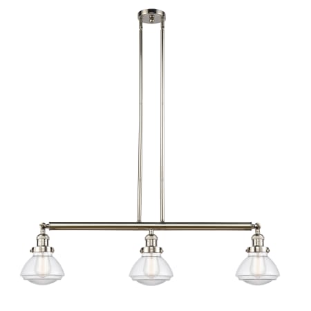 A large image of the Innovations Lighting 213-S Olean Polished Nickel / Clear