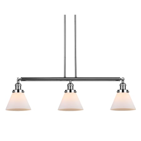 A large image of the Innovations Lighting 213-S Large Cone Polished Nickel / Matte White Cased