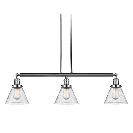 A large image of the Innovations Lighting 213-S Large Cone Polished Nickel / Seedy