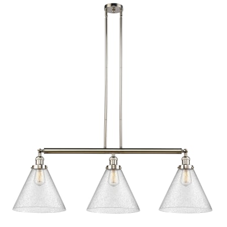 A large image of the Innovations Lighting 213 X-Large Cone Polished Nickel / Seedy