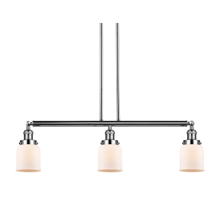 A large image of the Innovations Lighting 213-S Small Bell Polished Nickel / Matte White Cased