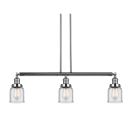 A large image of the Innovations Lighting 213-S Small Bell Polished Nickel / Clear