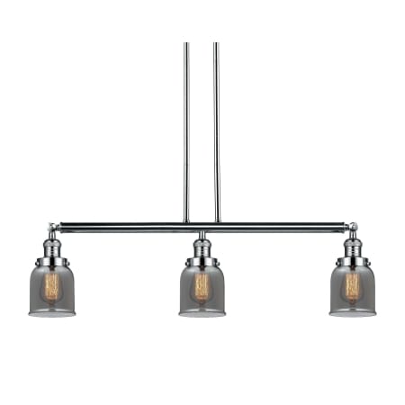 A large image of the Innovations Lighting 213-S Small Bell Polished Nickel / Plated Smoked