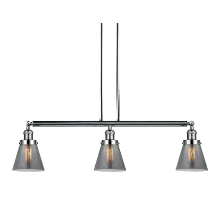 A large image of the Innovations Lighting 213-S Small Cone Polished Nickel / Smoked