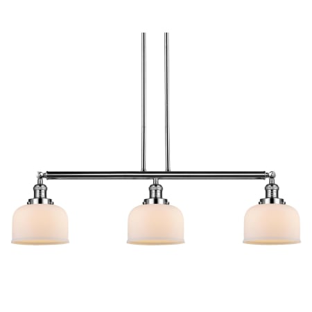 A large image of the Innovations Lighting 213-S Large Bell Polished Nickel / Matte White Cased