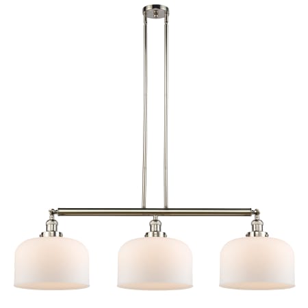 A large image of the Innovations Lighting 213 X-Large Bell Polished Nickel / Matte White