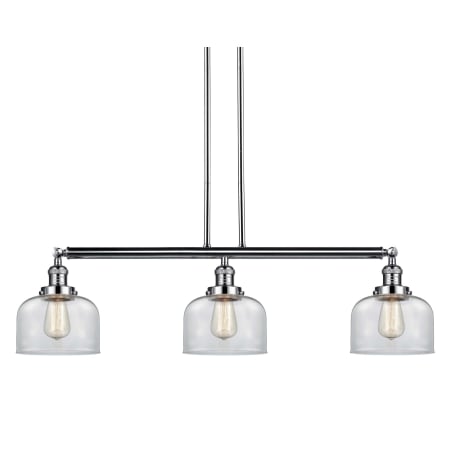 A large image of the Innovations Lighting 213-S Large Bell Polished Nickel / Clear