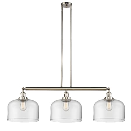 A large image of the Innovations Lighting 213 X-Large Bell Polished Nickel / Clear