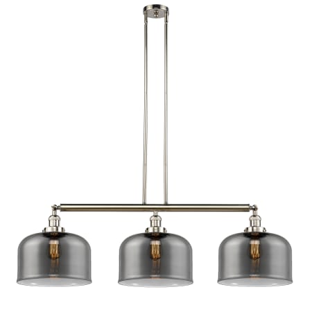 A large image of the Innovations Lighting 213 X-Large Bell Polished Nickel / Plated Smoke