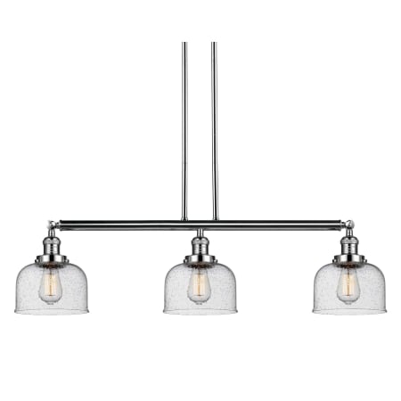 A large image of the Innovations Lighting 213-S Large Bell Polished Nickel / Seedy