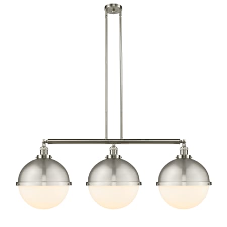 A large image of the Innovations Lighting 213-17-45 Hampden Linear Brushed Satin Nickel / Matte White