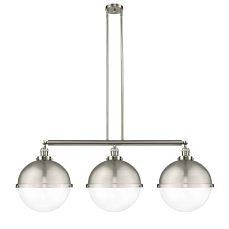 A large image of the Innovations Lighting 213-17-45 Hampden Linear Brushed Satin Nickel / Clear