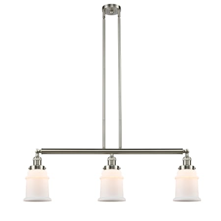 A large image of the Innovations Lighting 213 Canton Brushed Satin Nickel / Matte White