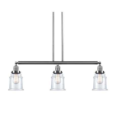 A large image of the Innovations Lighting 213-S Canton Brushed Satin Nickel / Clear