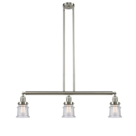 A large image of the Innovations Lighting 213 Small Canton Brushed Satin Nickel / Seedy