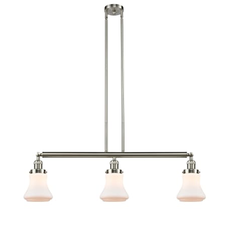 A large image of the Innovations Lighting 213 Bellmont Brushed Satin Nickel / Matte White