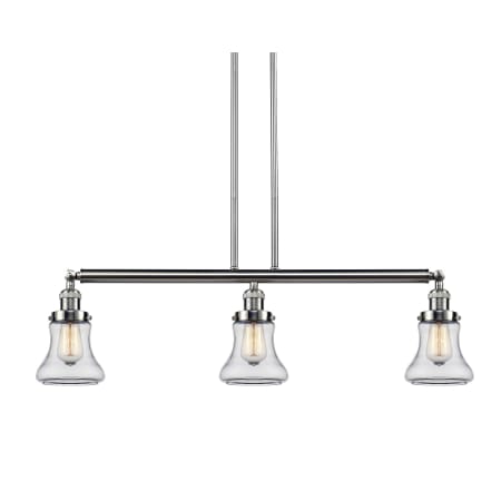 A large image of the Innovations Lighting 213-S Bellmont Brushed Satin Nickel / Clear