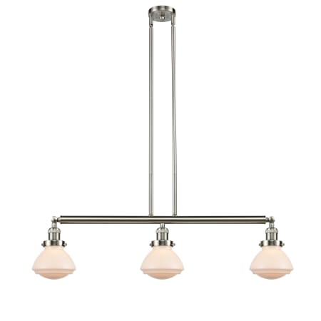 A large image of the Innovations Lighting 213-S Olean Brushed Satin Nickel / Matte White