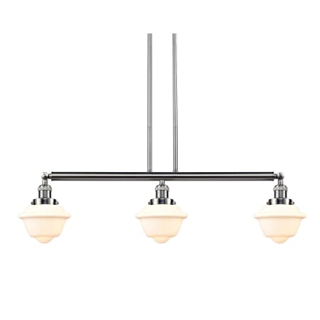 A large image of the Innovations Lighting 213-S Small Oxford Brushed Satin Nickel / Matte White Cased