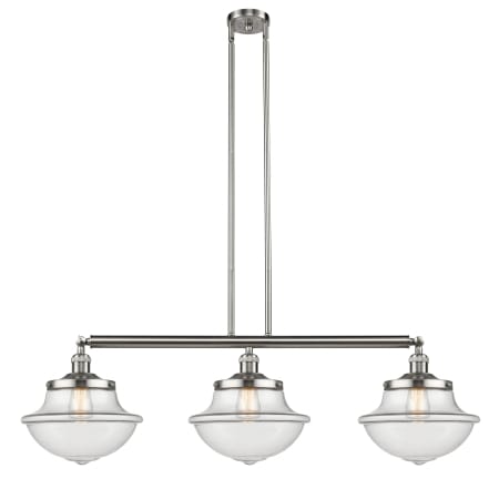 A large image of the Innovations Lighting 213 Large Oxford Brushed Satin Nickel / Clear