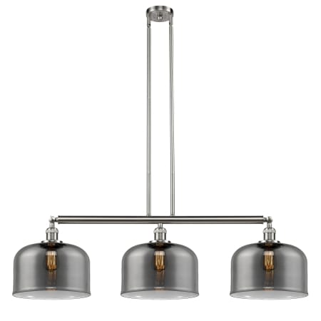 A large image of the Innovations Lighting 213 X-Large Bell Brushed Satin Nickel / Plated Smoke