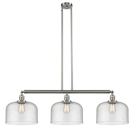 A large image of the Innovations Lighting 213 X-Large Bell Brushed Satin Nickel / Seedy