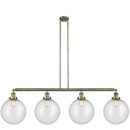 A large image of the Innovations Lighting 214-16-56 Beacon Linear Antique Brass / Seedy