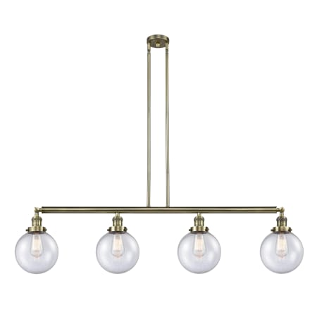 A large image of the Innovations Lighting 214 Large Beacon Antique Brass / Seedy