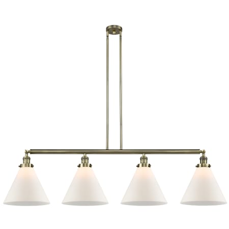 A large image of the Innovations Lighting 214 X-Large Cone Antique Brass / Matte White