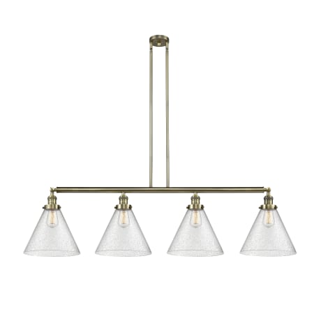 A large image of the Innovations Lighting 214 X-Large Cone Antique Brass / Seedy