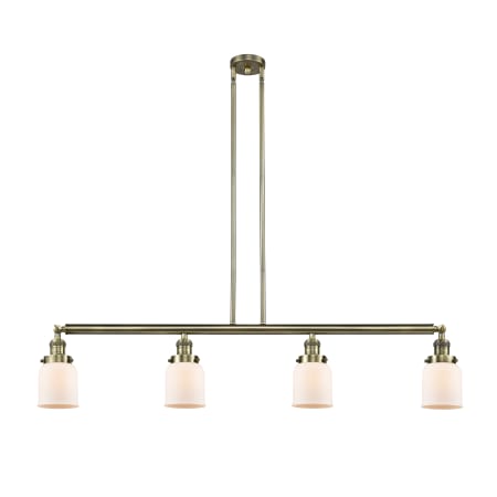 A large image of the Innovations Lighting 214 Small Bell Antique Brass / Matte White
