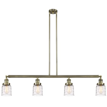 A large image of the Innovations Lighting 214-10-50 Bell Linear Antique Brass / Deco Swirl