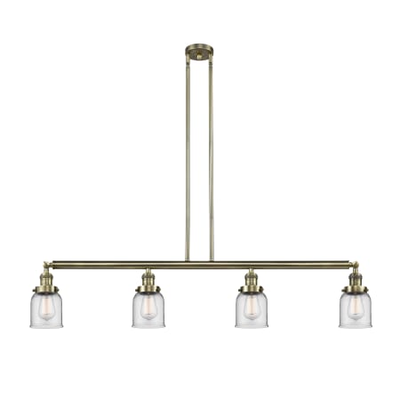 A large image of the Innovations Lighting 214 Small Bell Antique Brass / Clear