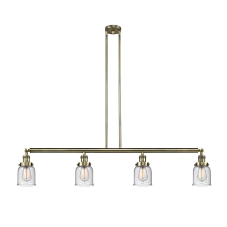 A large image of the Innovations Lighting 214 Small Bell Antique Brass / Seedy