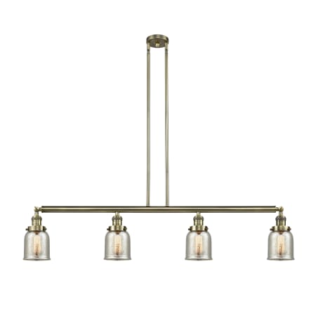 A large image of the Innovations Lighting 214 Small Bell Antique Brass / Silver Plated Mercury