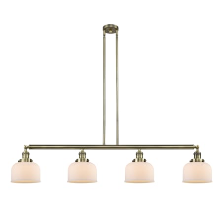 A large image of the Innovations Lighting 214 Large Bell Antique Brass / Matte White