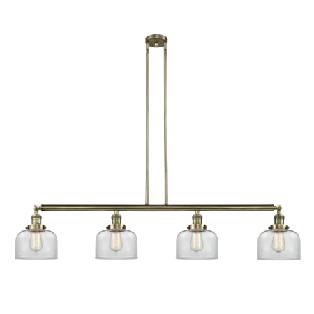 A large image of the Innovations Lighting 214 Large Bell Antique Brass / Clear