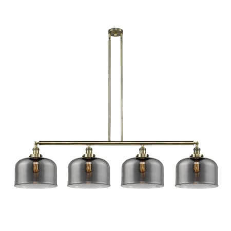 A large image of the Innovations Lighting 214 X-Large Bell Antique Brass / Plated Smoke