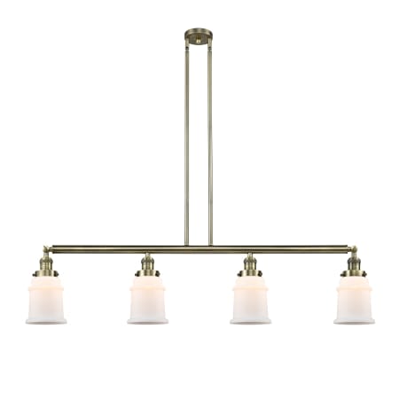 A large image of the Innovations Lighting 214 Canton Antique Brass / Matte White