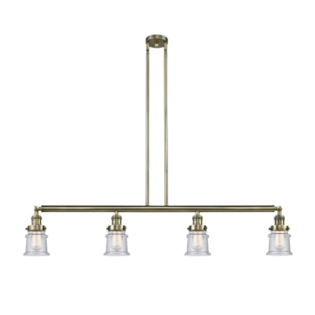 A large image of the Innovations Lighting 214 Small Canton Antique Brass / Seedy
