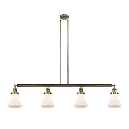 A large image of the Innovations Lighting 214 Bellmont Antique Brass / Matte White