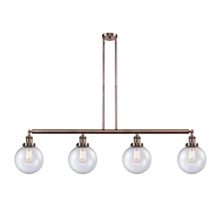 A large image of the Innovations Lighting 214 Large Beacon Antique Copper / Seedy