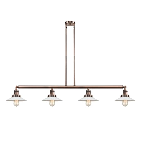 A large image of the Innovations Lighting 214 Halophane Antique Copper / Matte White Halophane